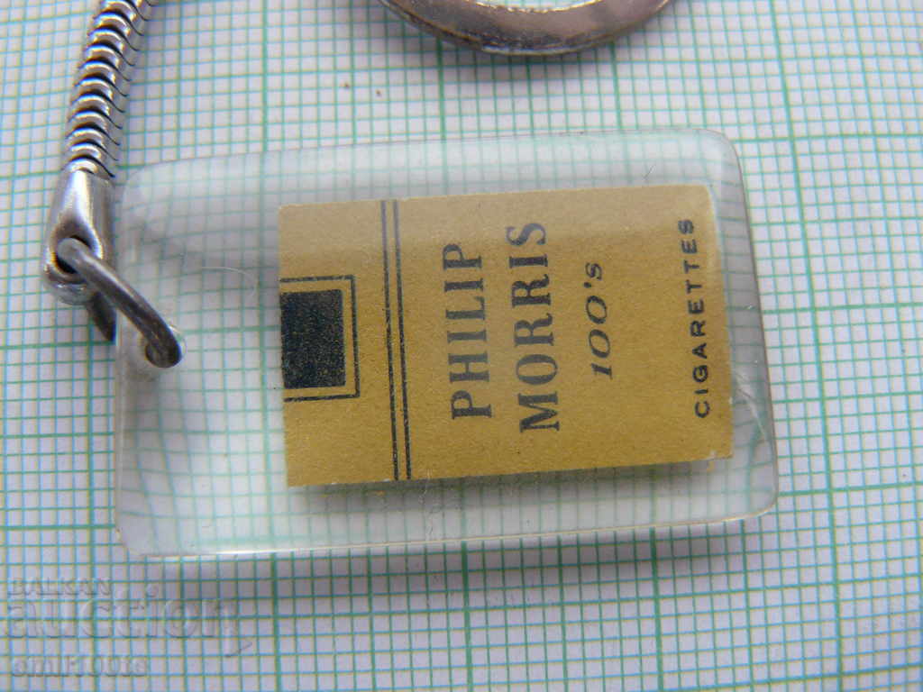 PHILIP MORRIS cigarette advertising keychain with price 3.00 BGN | € 1.53 PHILIP MORRIS cigarette advertising keychain with price 3.00 BGN | € 1.53