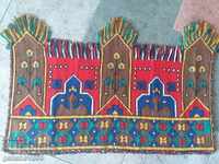 Bulgarian antique rug, handmade embroidery wall hanging