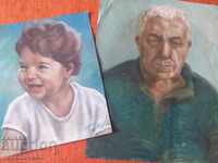 Portraits signed by T. Petrov / Two generations