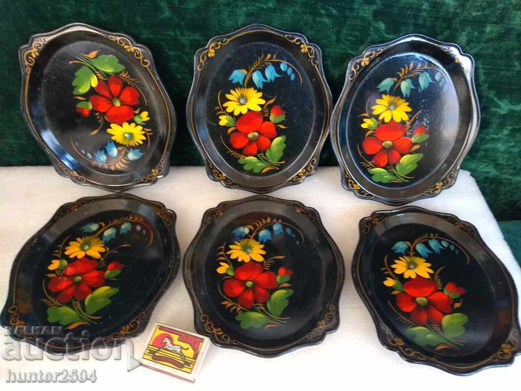 Servește 6 buc. p metal vopsit