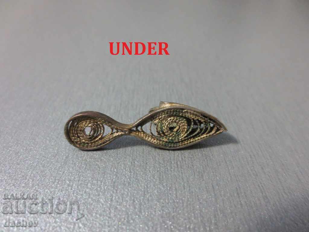 Revival silver filigree slipper costume jewelry - 6