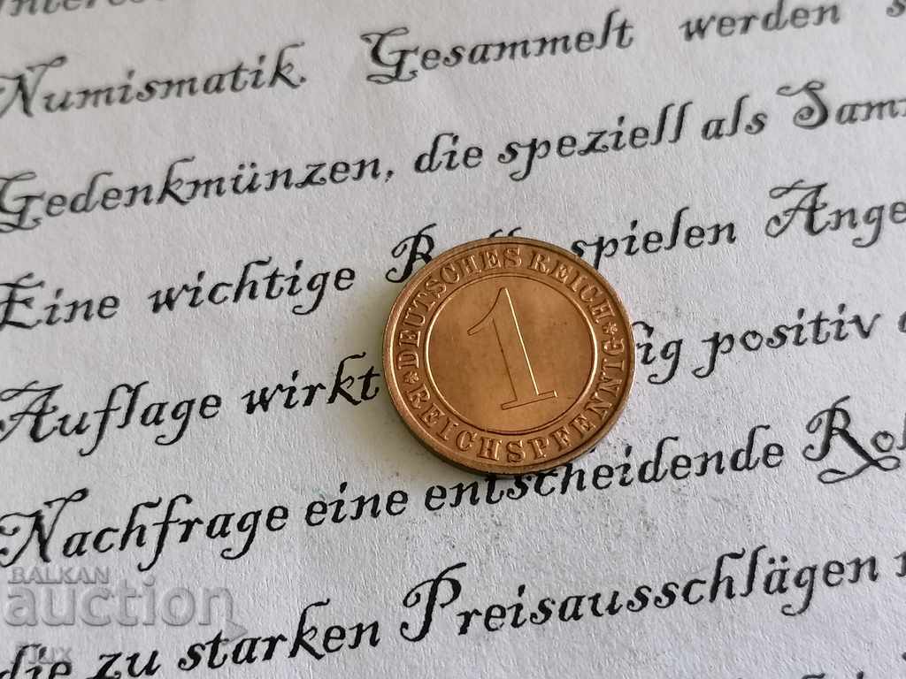 Κέρμα Ράιχ - Γερμανία - 1 pfennig 1936; Σειρά J