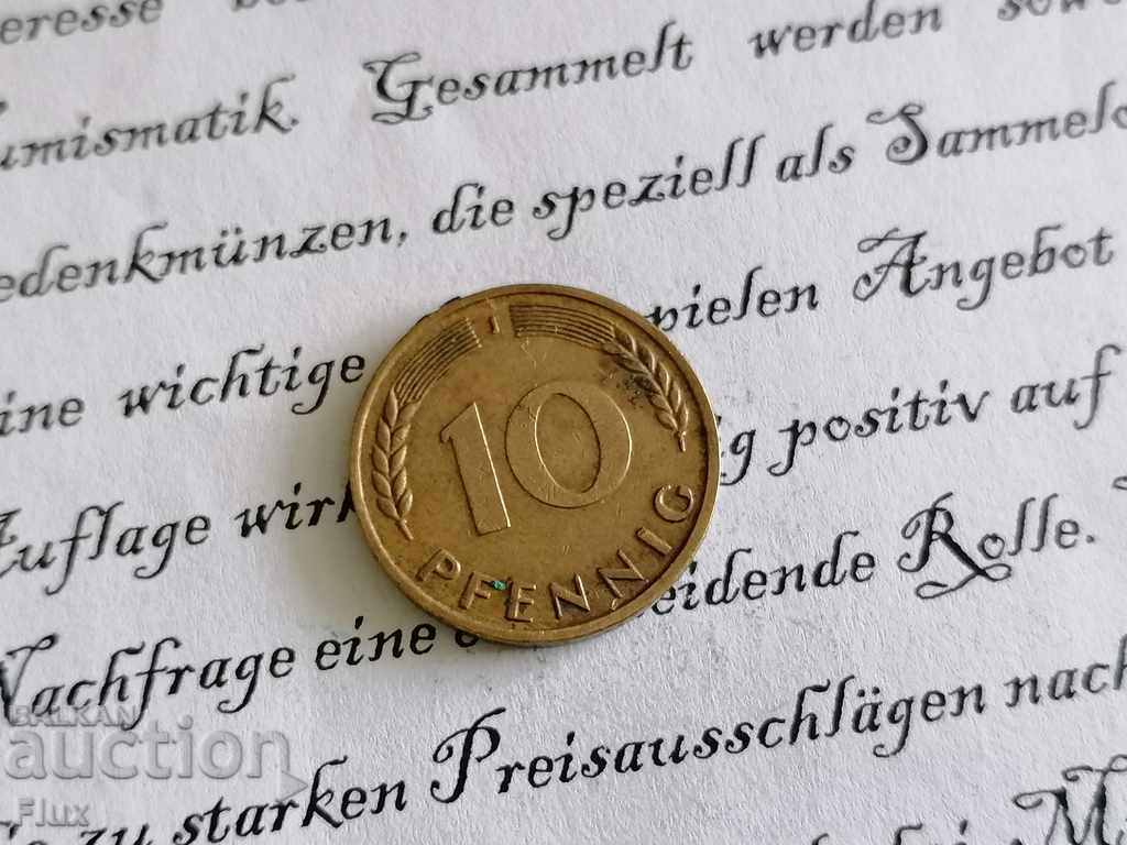 Монета - Германия - 10 пфенига | 1950г.; серия J