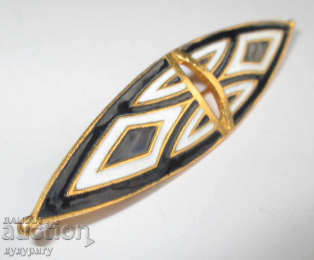 Old women's brooch Art Deco - cellular enamel and gilding - 5 Old women's brooch Art Deco - cellular enamel and gilding - 5
