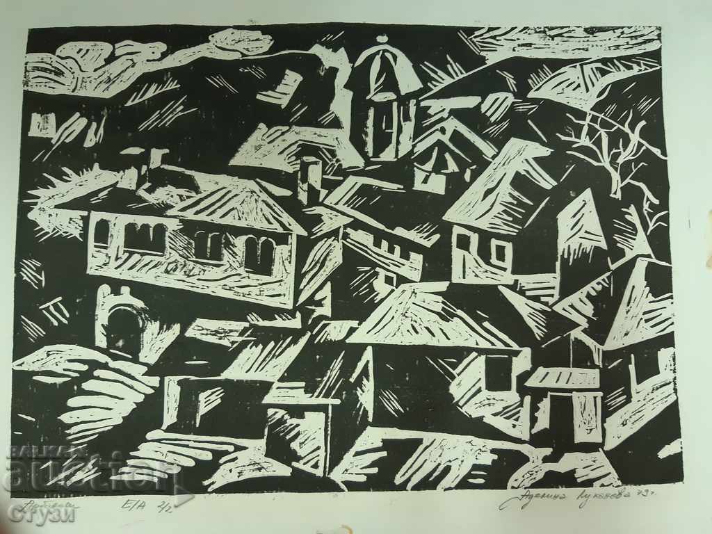 Original graphic by Adelina Lukanova, 25.5 x 36 cm Original graphic by Adelina Lukanova, 25.5 x 36 cm