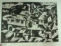 Grafică originală de A. Lukanova, 25,5 x 36 cm - Lichidare