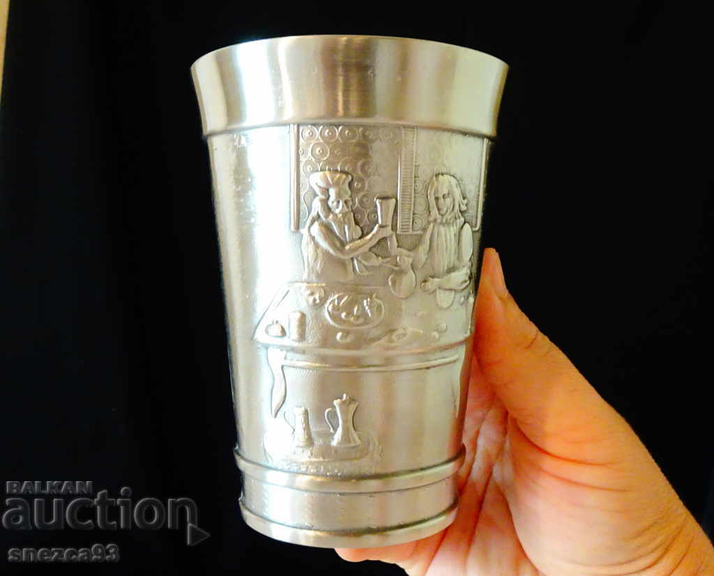 Pewter bowl, pewter mug 11.5 cm, 300 ml