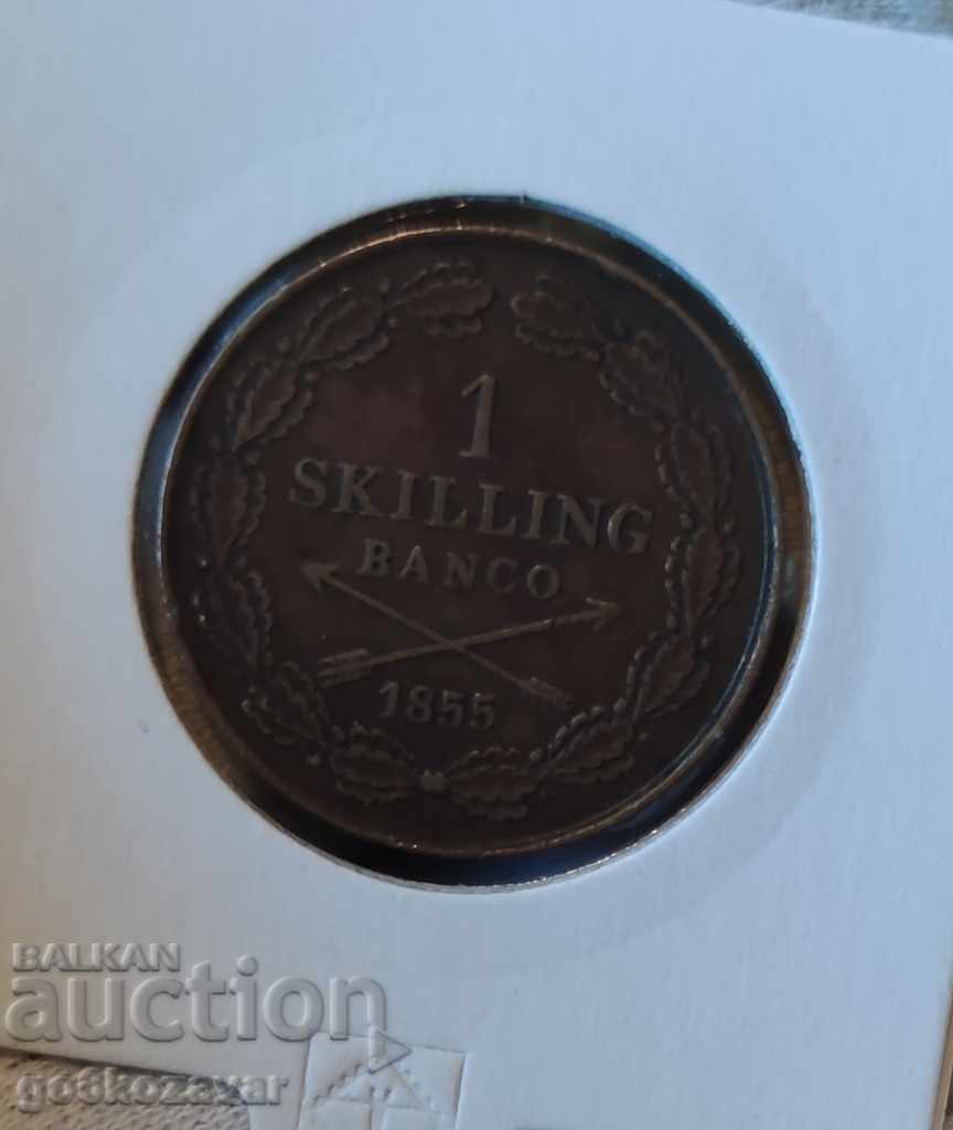 Sweden 1 skilling 1855 RRR, VERY RARE!!! with price 100.00 BGN | € 51.13 Sweden 1 skilling 1855 RRR, VERY RARE!!! with price 100.00 BGN | € 51.13