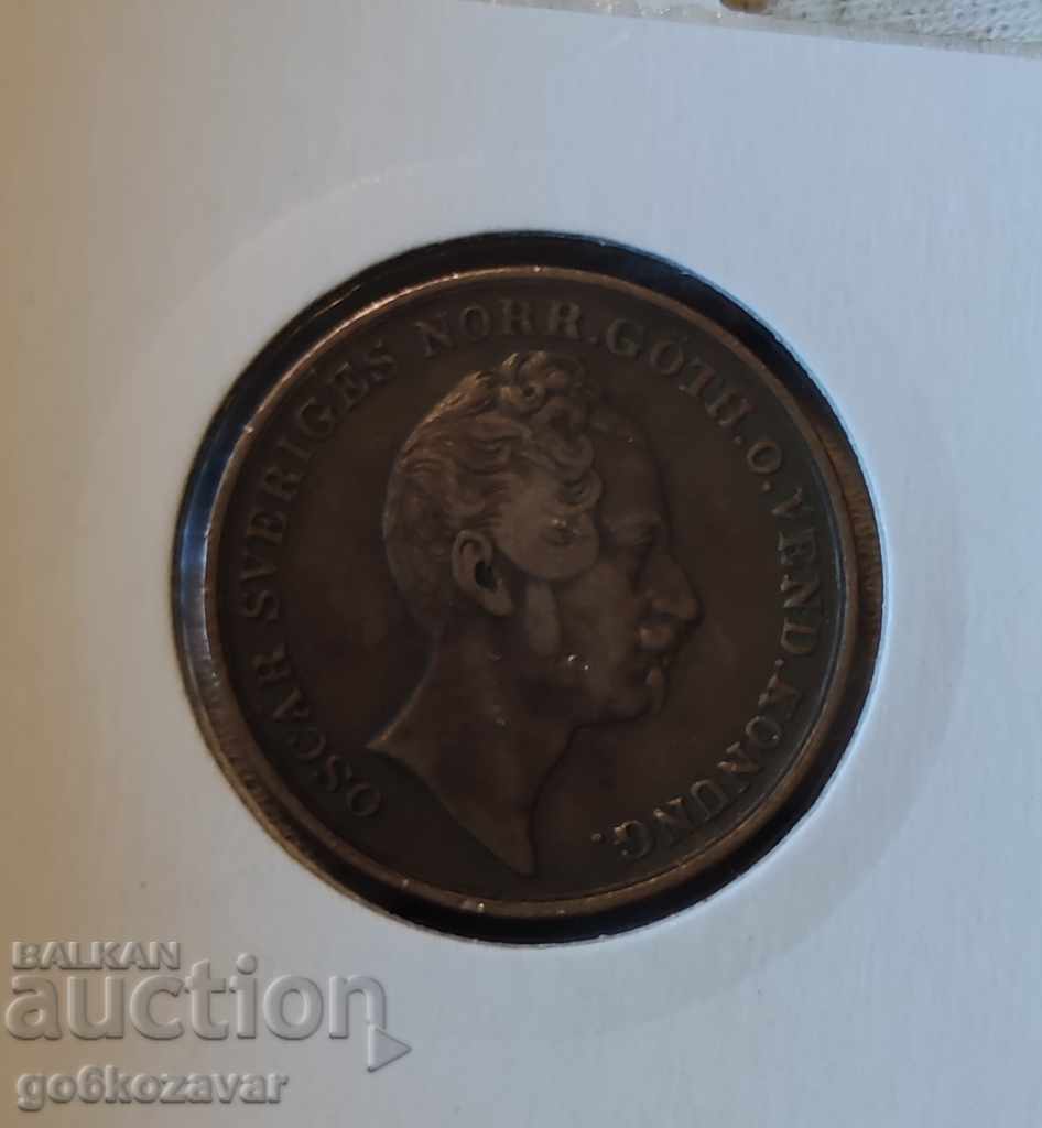 Auction Sweden 1 skilling 1855 RRR, VERY RARE!!! Auction Sweden 1 skilling 1855 RRR, VERY RARE!!!