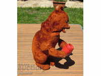 old Russian mechanical plush toy bear teddy bear