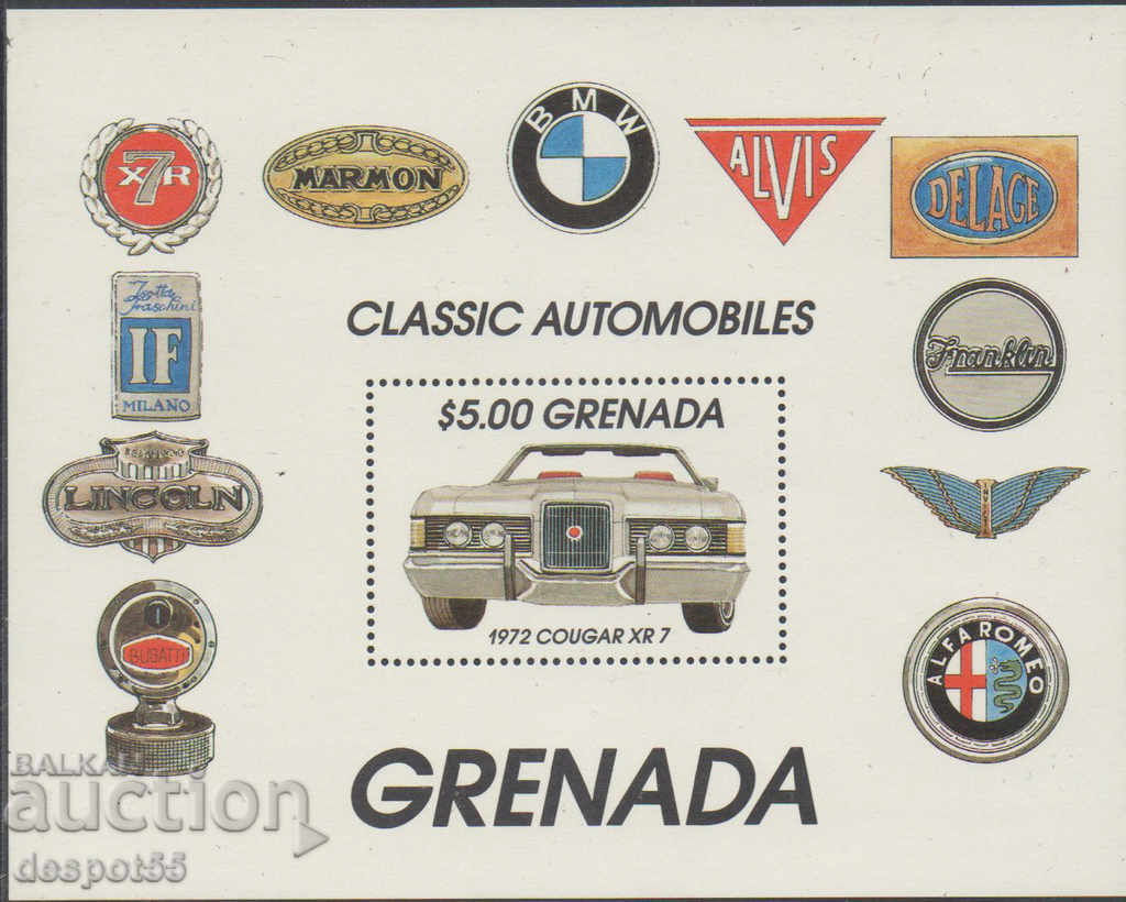 1983. Grenada. 75 de ani pe modelul "T" Ford Car. Bloc.
