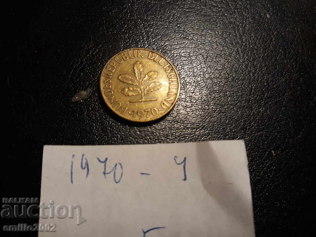 5 Pfening BDR J 1970 with price 0.49 BGN | € 0.25 5 Pfening BDR J 1970 with price 0.49 BGN | € 0.25