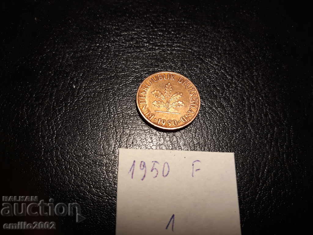 1 Pfening BDR F 1950 with price 0.49 BGN | € 0.25 1 Pfening BDR F 1950 with price 0.49 BGN | € 0.25