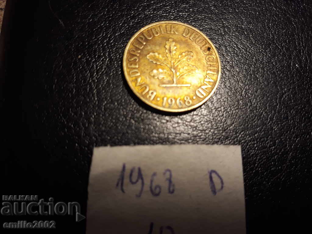 10 Pfening BDR D 1968 with price 0.49 BGN | € 0.25 10 Pfening BDR D 1968 with price 0.49 BGN | € 0.25