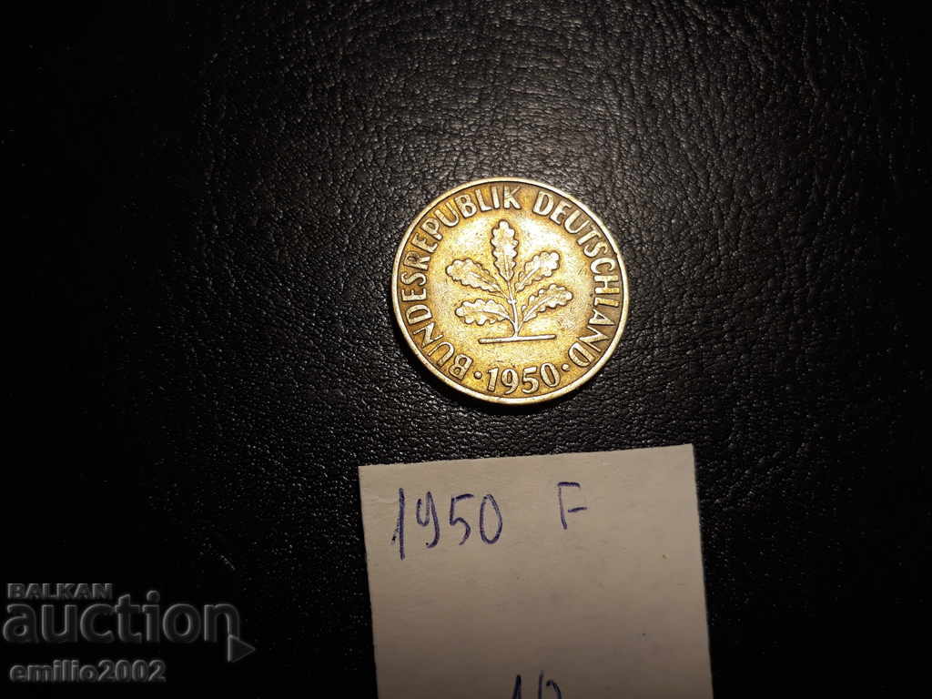 10 Pfening BDR F 1950 with price 0.49 BGN | € 0.25 10 Pfening BDR F 1950 with price 0.49 BGN | € 0.25