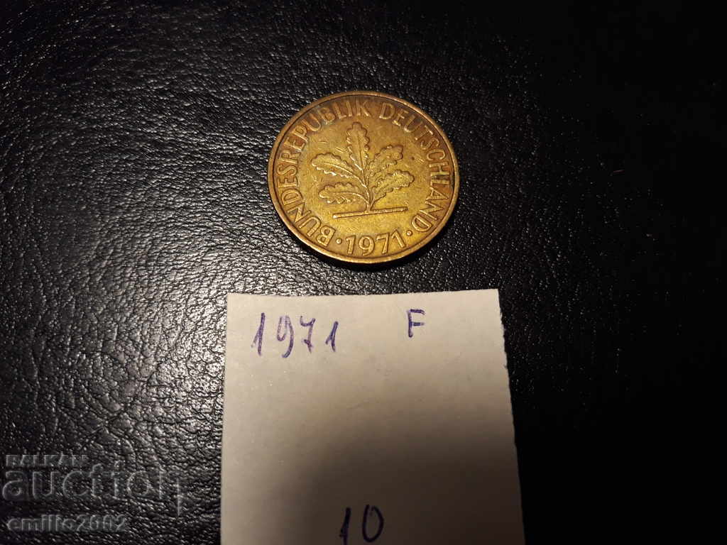 10 Pfening BDR F 1971 with price 0.49 BGN | € 0.25 10 Pfening BDR F 1971 with price 0.49 BGN | € 0.25