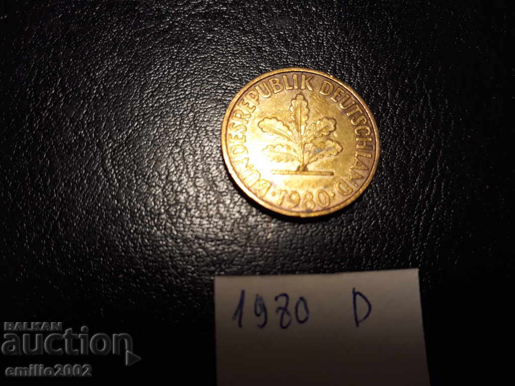 10 Pfening BDR D 1980 with price 0.49 BGN | € 0.25 10 Pfening BDR D 1980 with price 0.49 BGN | € 0.25