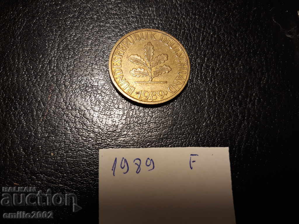 10 Pfening BDR F 1989 with price 0.49 BGN | € 0.25 10 Pfening BDR F 1989 with price 0.49 BGN | € 0.25