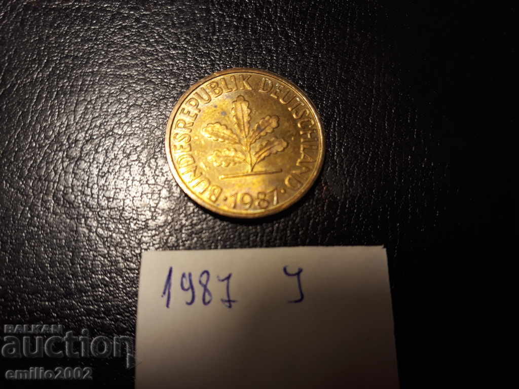 10 Pfening BDR J 1987г с цена 0.49 лв. | € 0.25 10 Pfening BDR J 1987г с цена 0.49 лв. | € 0.25