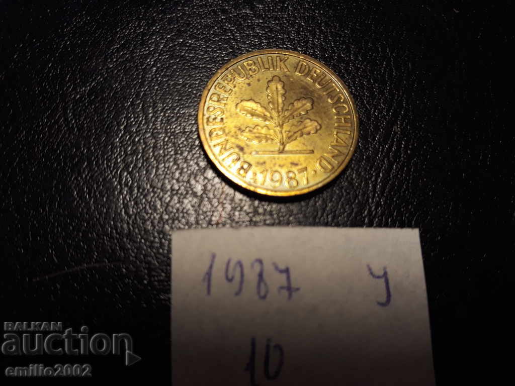 10 Pfening BDR J 1987 with price 0.49 BGN | € 0.25 10 Pfening BDR J 1987 with price 0.49 BGN | € 0.25