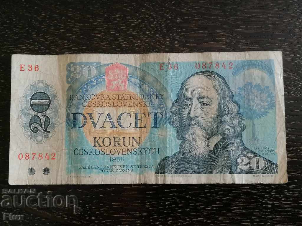 Τραπεζογραμμάτιο - Τσεχοσλοβακία - 20 κορώνες 1988
