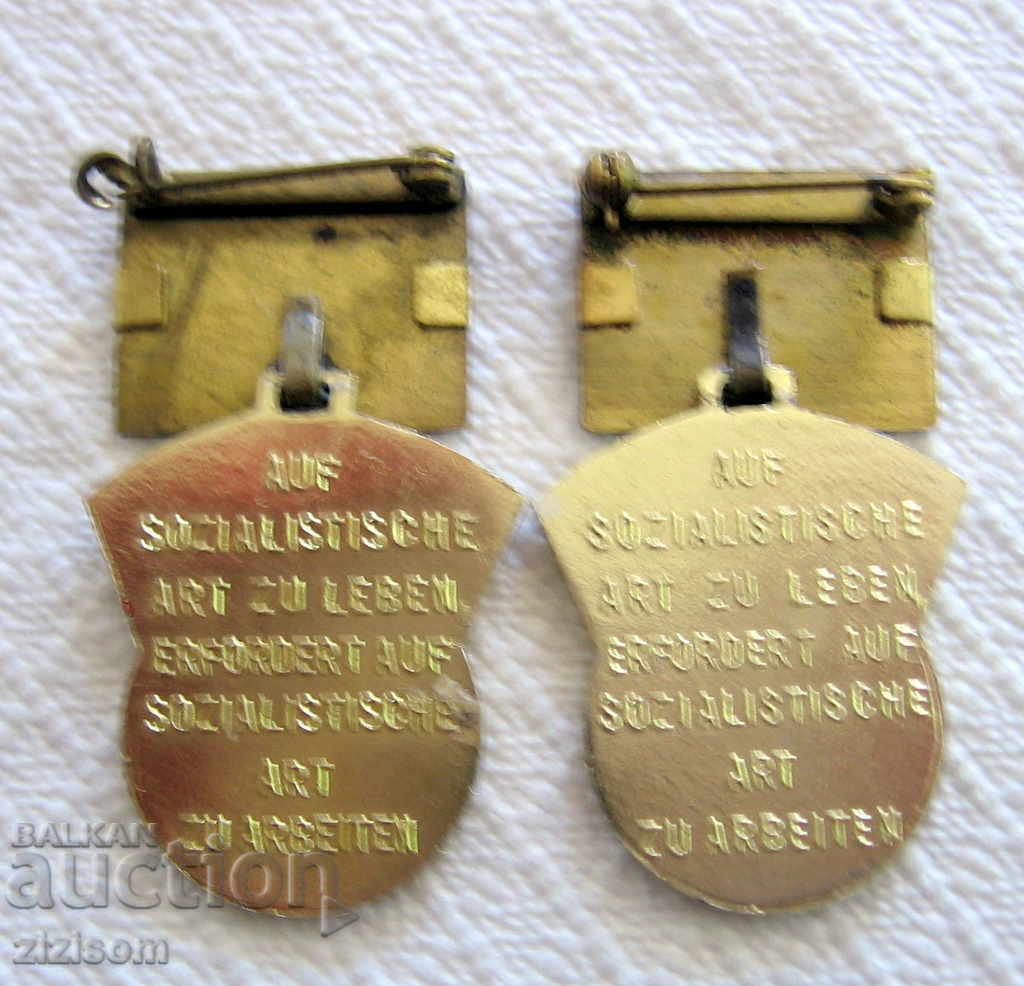 2 BADGES GDR -1957/1959 g enamel with price 29.99 BGN | € 15.33 2 BADGES GDR -1957/1959 g enamel with price 29.99 BGN | € 15.33