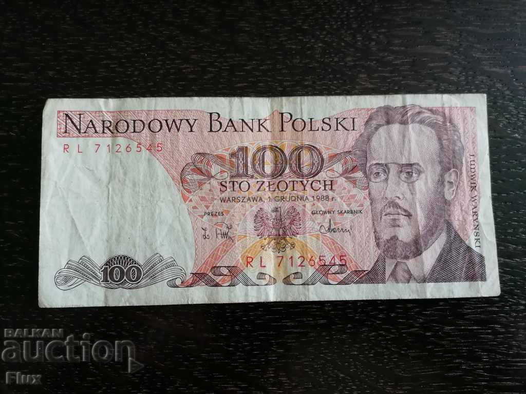 Bill - Polonia - 100 de zloți | 1988.