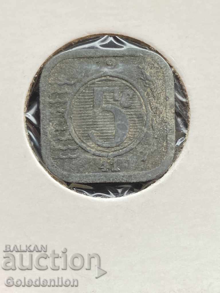 Холандия- 5 цента 1941