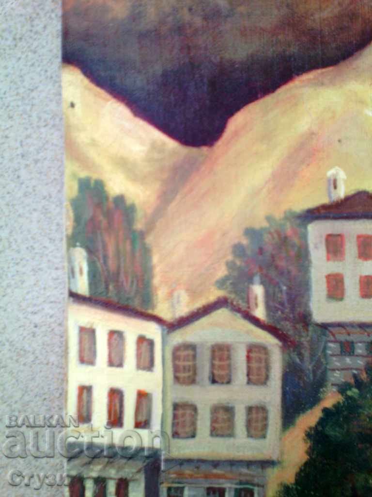 Delivery of Painting by Kl. Zaharieva "City landscape", oil, 40.5 x 20.5 cm