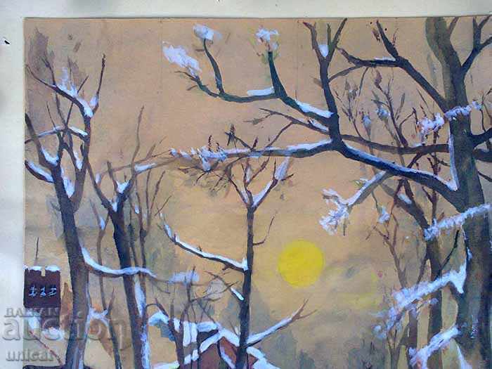 Winter landscape, watercolor, old picture with price 1200.00 BGN | € 613.55 Winter landscape, watercolor, old picture with price 1200.00 BGN | € 613.55