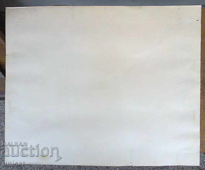 Peisaj de iarnă, acuarelă, pictură veche - 6