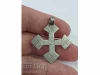 Collectible old silver European Russian cross 19th century