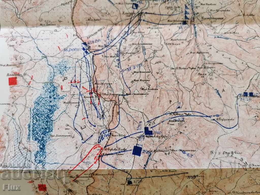 Old map The attack on the height. Beech Head on October 3, 1915. - 5 Old map The attack on the height. Beech Head on October 3, 1915. - 5