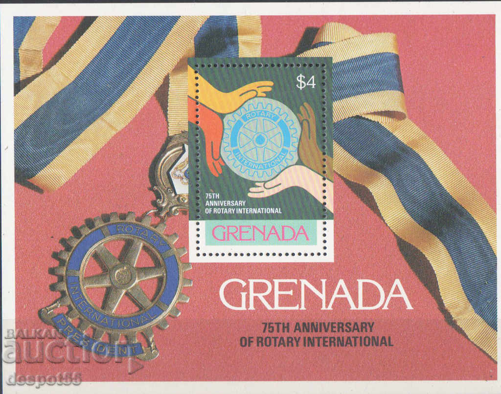 1980. Grenada. 75 de ani de la Rotary International. Bloc.