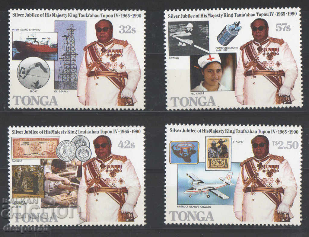 1990 Tonga. King Taufa'ahau Tupu IV - 25 years since his coronation