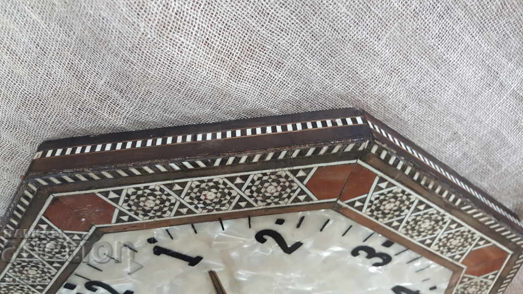 Wall clock with mother of pearl and marquetry - 6 Wall clock with mother of pearl and marquetry - 6