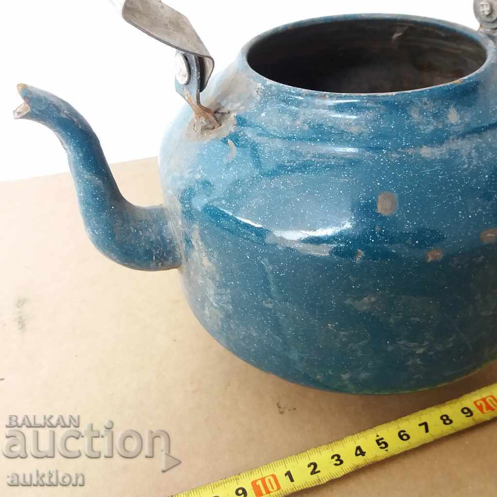 Auction OLD SOC. ENAMELED TEAPOT Auction OLD SOC. ENAMELED TEAPOT