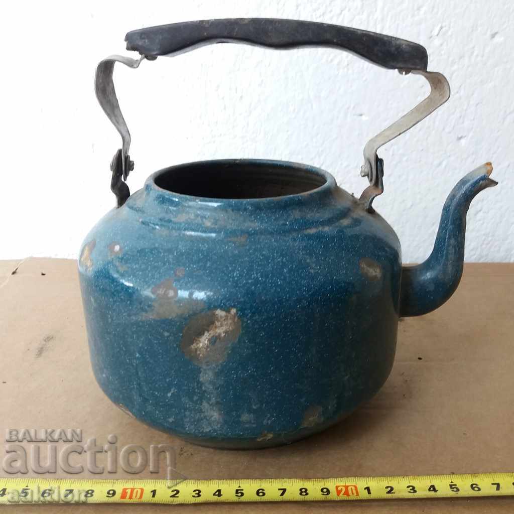 OLD SOC. ENAMELED TEAPOT - 5 OLD SOC. ENAMELED TEAPOT - 5