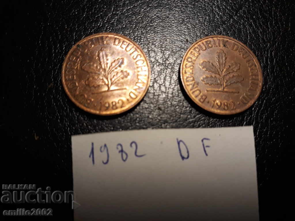 2 Pfening BDR DF 1982 with price 0.79 BGN | € 0.40