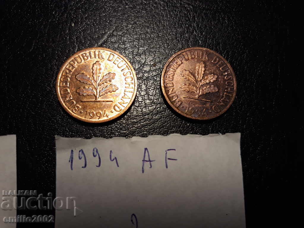 2 Pfening BDR AF 1994 with price 0.79 BGN | € 0.40 2 Pfening BDR AF 1994 with price 0.79 BGN | € 0.40