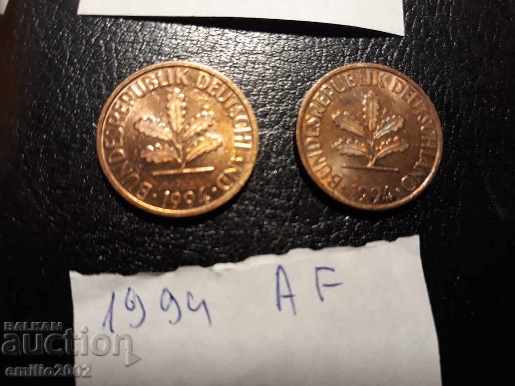 2 Pfening BDR AF 1994 with price 0.79 BGN | € 0.40 2 Pfening BDR AF 1994 with price 0.79 BGN | € 0.40