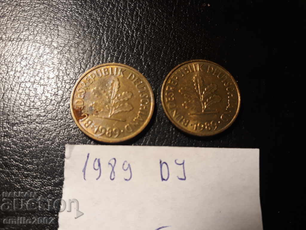 5 Pfening BDR DJ 1989 with price 0.79 BGN | € 0.40 5 Pfening BDR DJ 1989 with price 0.79 BGN | € 0.40