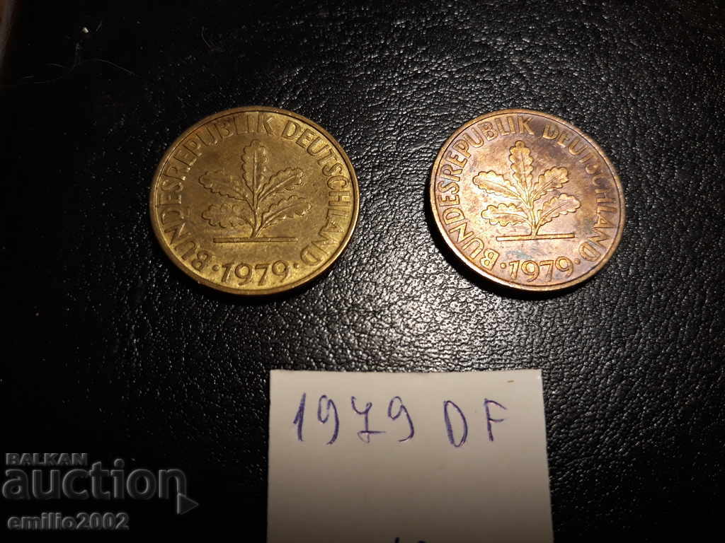 10 Pfening BDR DF 1979 with price 0.79 BGN | € 0.40