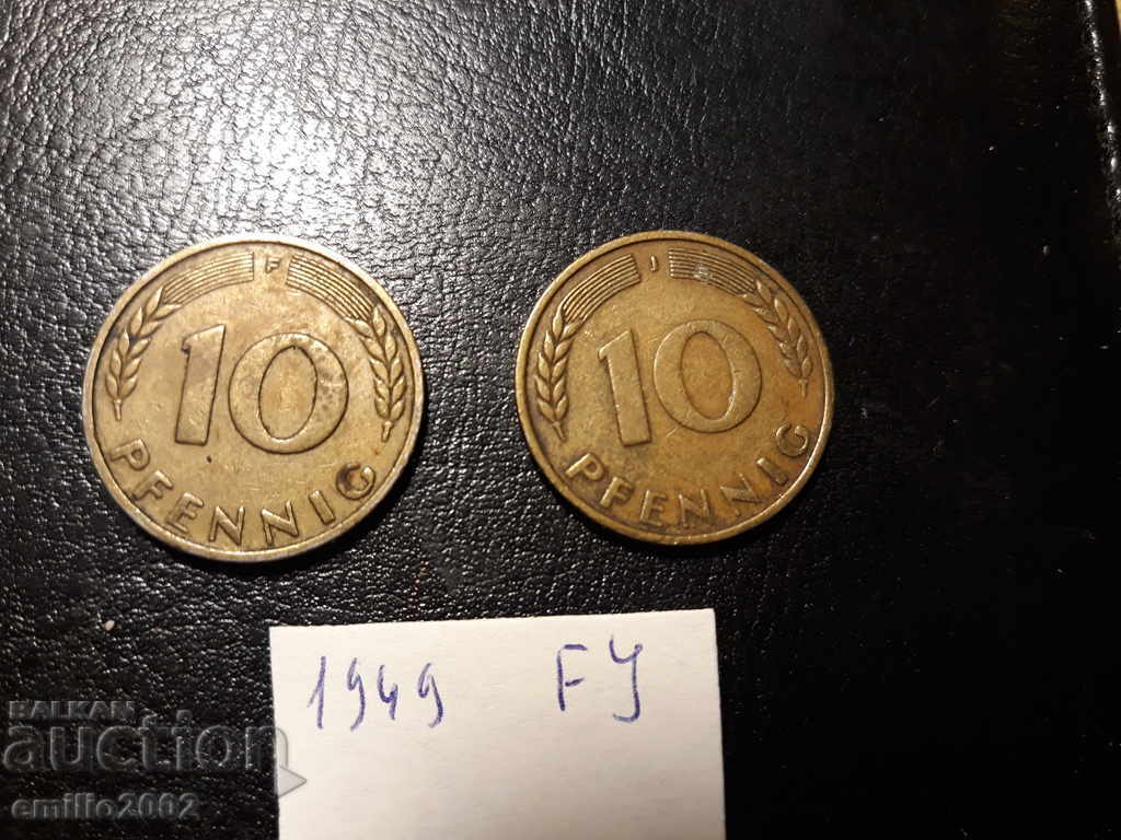 10 Pfennig BDR FJ 1949
