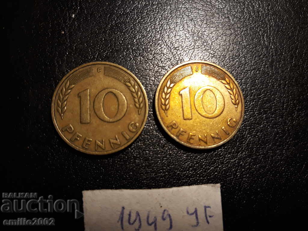 10 Pfennig BDR FJ 1949 10 Pfennig BDR FJ 1949