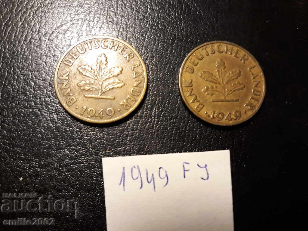 10 Pfening BDR FJ 1949 with price 0.79 BGN | € 0.40