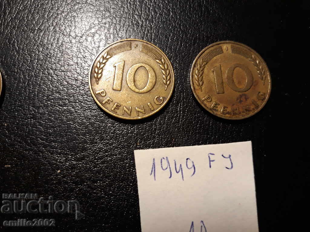 10 Pfennig BDR FJ 1949 10 Pfennig BDR FJ 1949