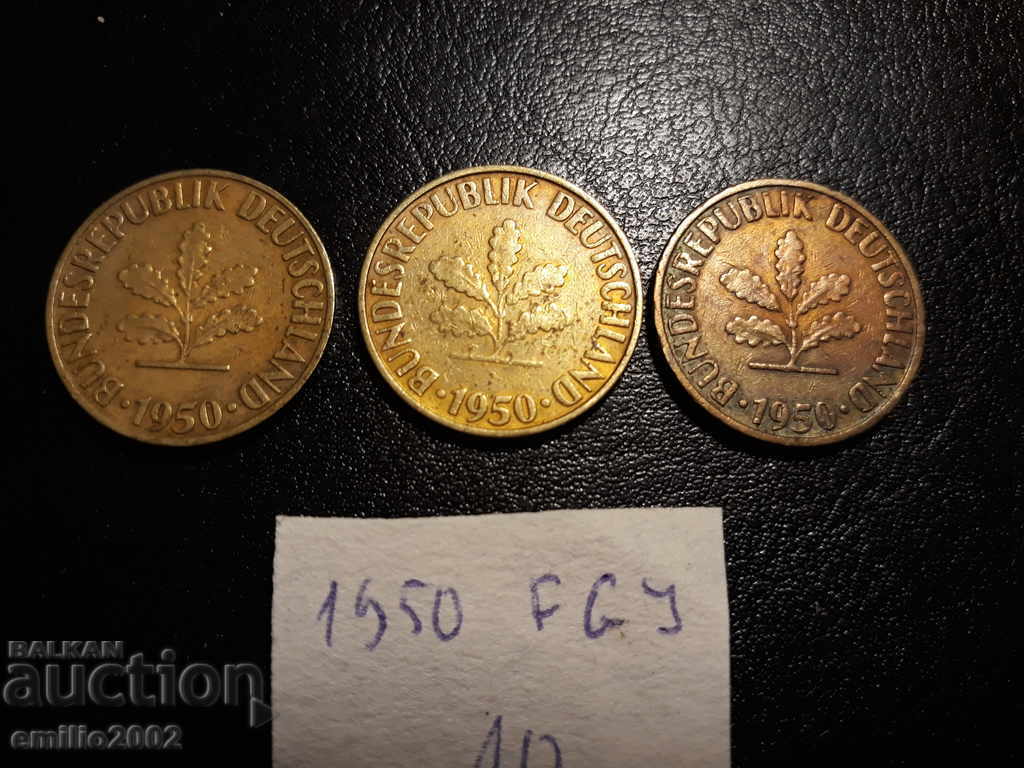 10 Pfennig BDR FGJ 1950 with price € 0.76 | 1.49 BGN
