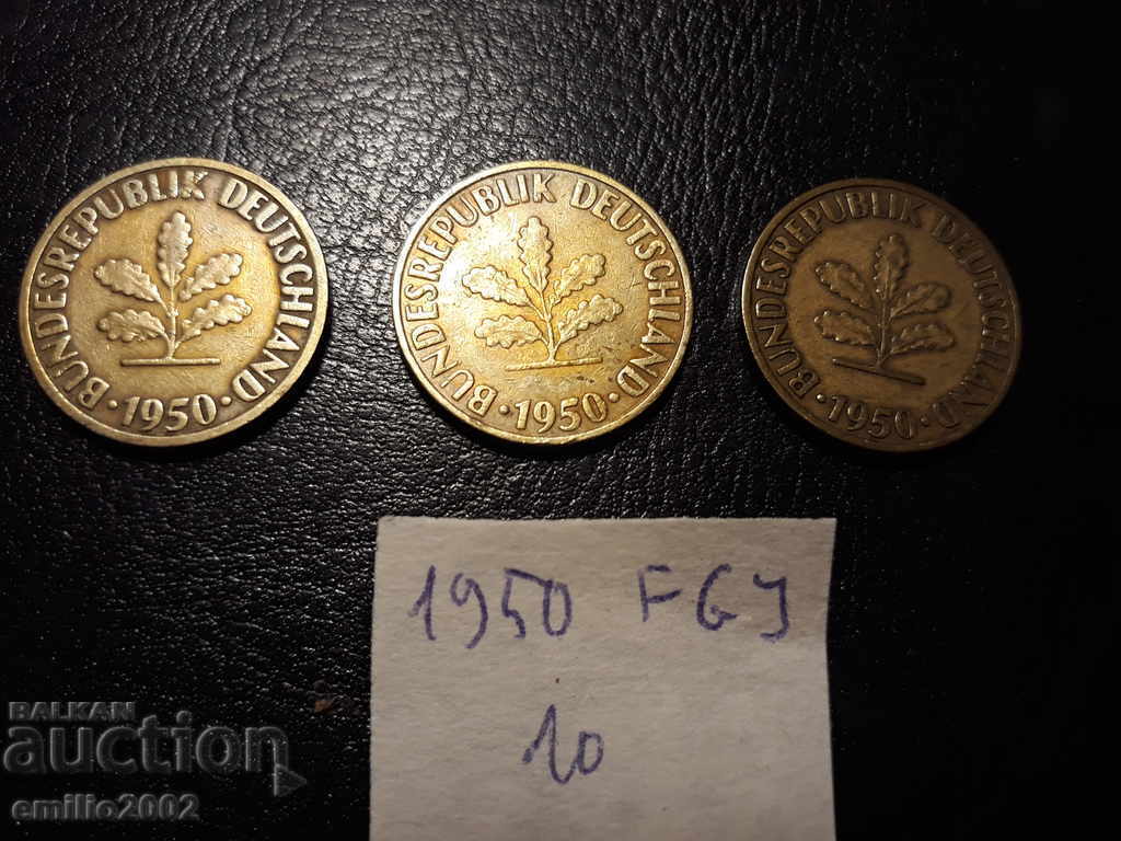 10 Pfennig BDR FGJ 1950 με τιμή € 0.76 | 1.49 BGN