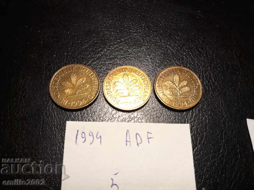 5 Pfening BDR ADF 1994 with price 1.49 BGN | € 0.76